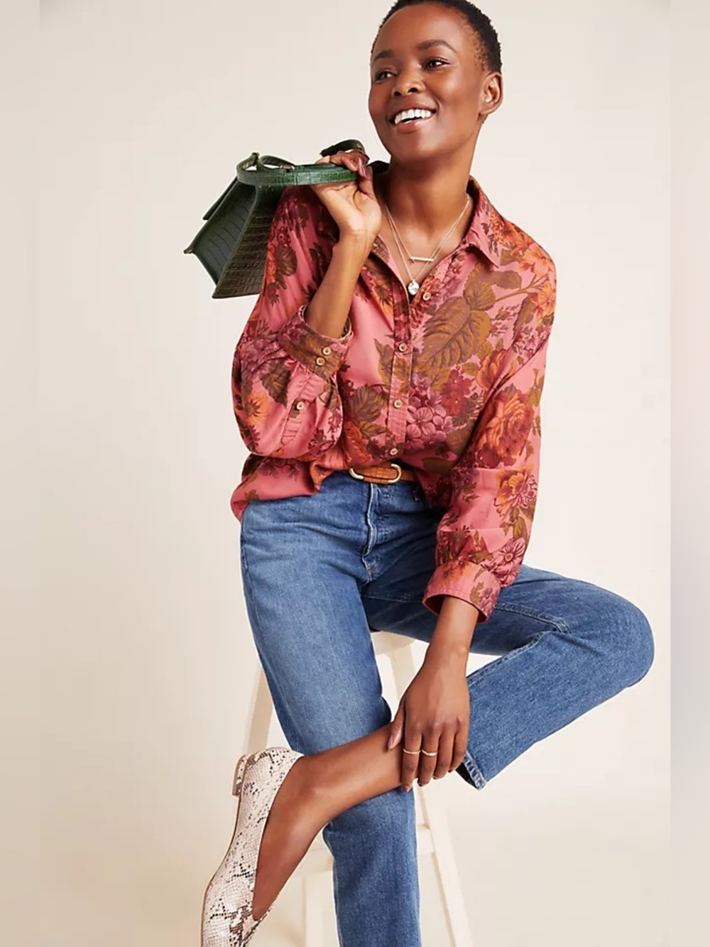 Anthropologie Halie Dolman-Sleeved Buttondown (Price Firm)